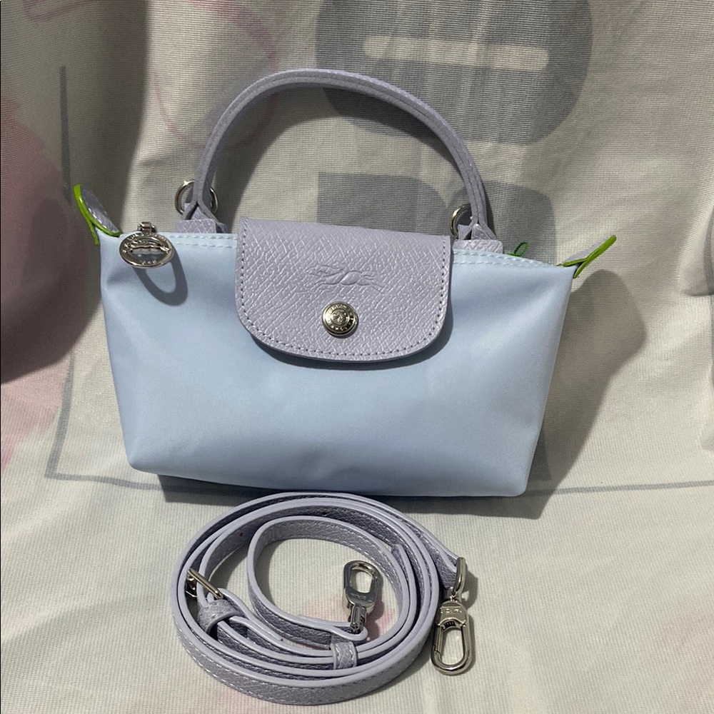 Longchamp Le Pliage Cosmetics Case Light Blue